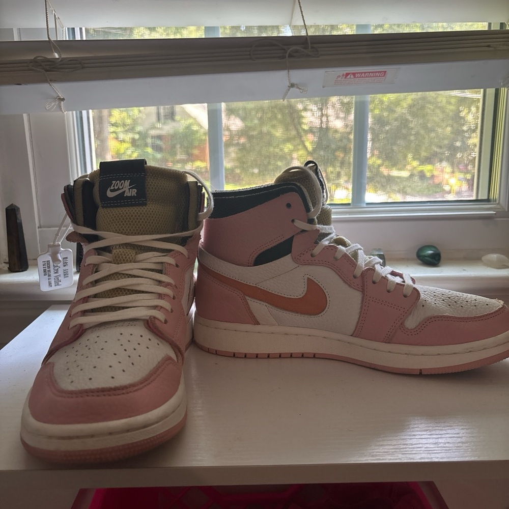Pink and White High-Top Sneakers